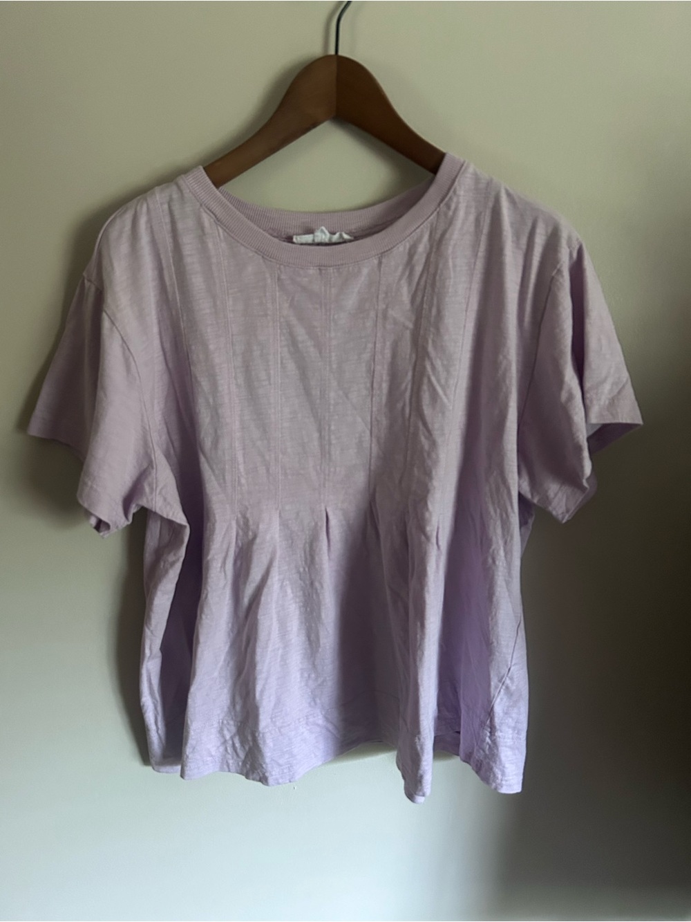 Jane & Delancey | lilac purple pleated front swing blouse